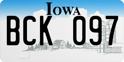 IA license plate BCK097