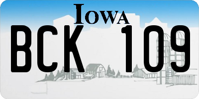 IA license plate BCK109