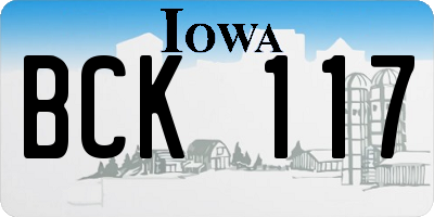 IA license plate BCK117