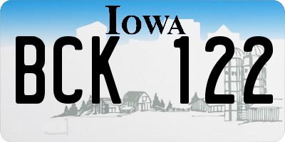 IA license plate BCK122