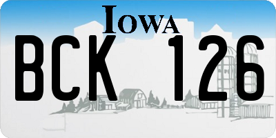 IA license plate BCK126