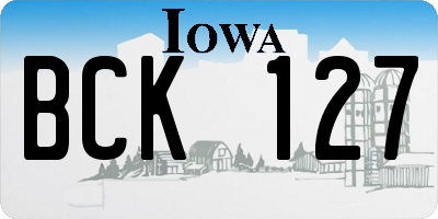 IA license plate BCK127