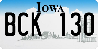 IA license plate BCK130