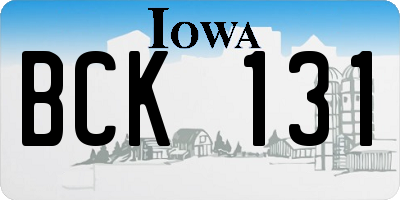 IA license plate BCK131