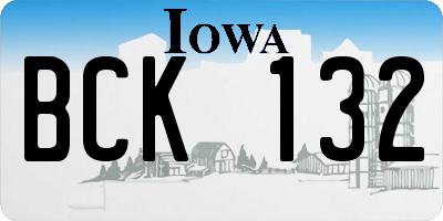 IA license plate BCK132