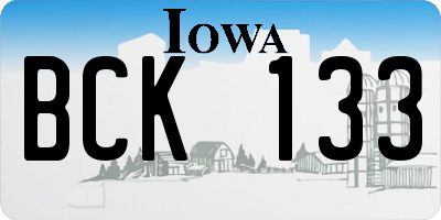 IA license plate BCK133