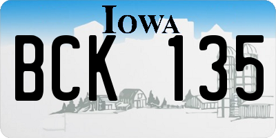 IA license plate BCK135
