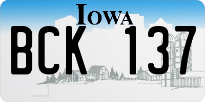 IA license plate BCK137