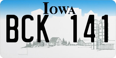 IA license plate BCK141