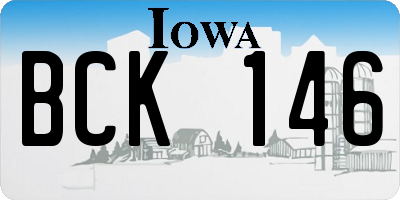 IA license plate BCK146