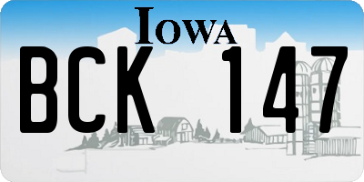 IA license plate BCK147