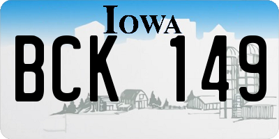 IA license plate BCK149