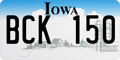 IA license plate BCK150