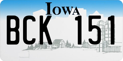 IA license plate BCK151