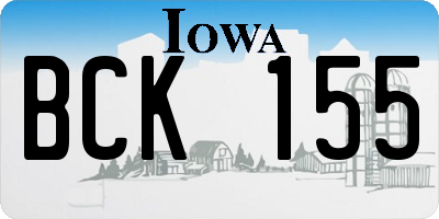 IA license plate BCK155