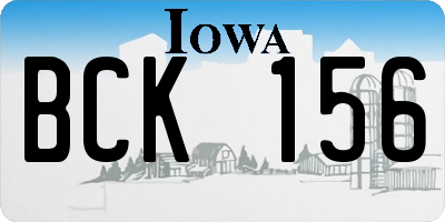 IA license plate BCK156