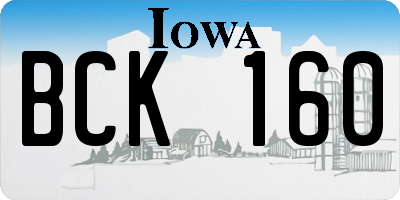 IA license plate BCK160
