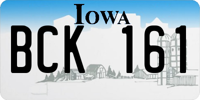 IA license plate BCK161