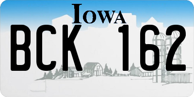 IA license plate BCK162
