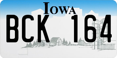 IA license plate BCK164