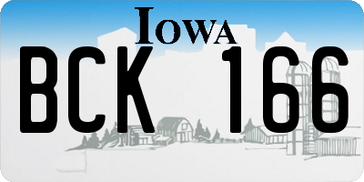 IA license plate BCK166