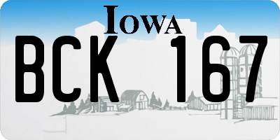 IA license plate BCK167