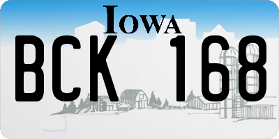 IA license plate BCK168