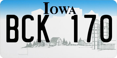 IA license plate BCK170