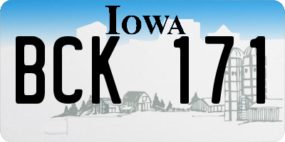 IA license plate BCK171