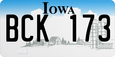 IA license plate BCK173