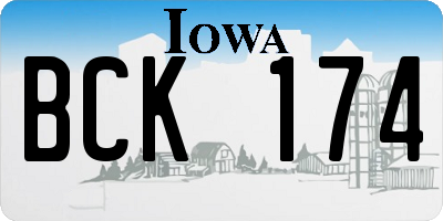 IA license plate BCK174