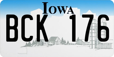 IA license plate BCK176