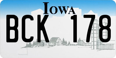 IA license plate BCK178