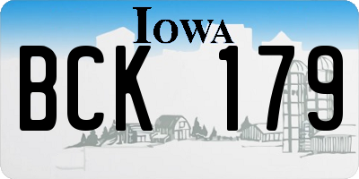 IA license plate BCK179