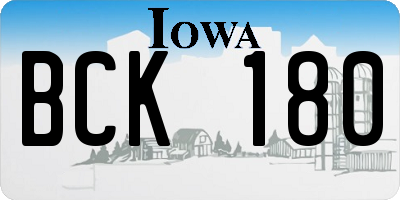 IA license plate BCK180