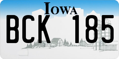 IA license plate BCK185