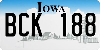 IA license plate BCK188