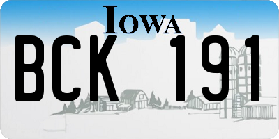 IA license plate BCK191