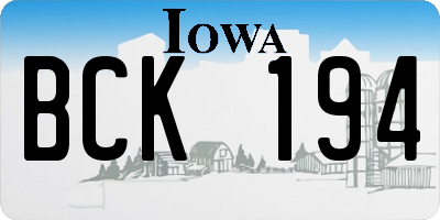 IA license plate BCK194