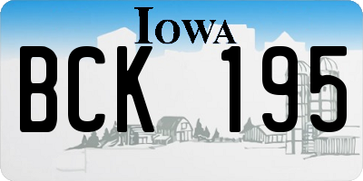 IA license plate BCK195