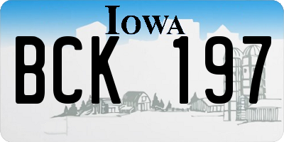 IA license plate BCK197