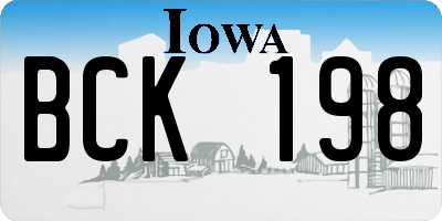 IA license plate BCK198