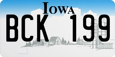 IA license plate BCK199