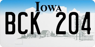 IA license plate BCK204