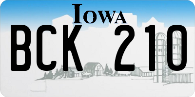 IA license plate BCK210