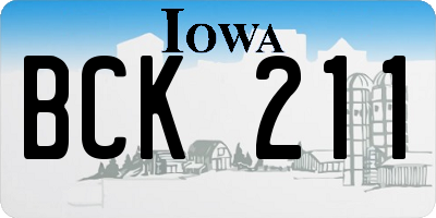IA license plate BCK211