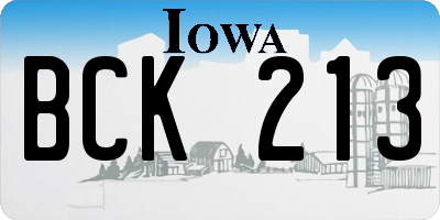 IA license plate BCK213