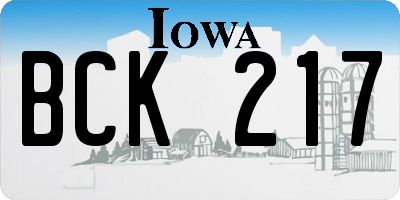 IA license plate BCK217