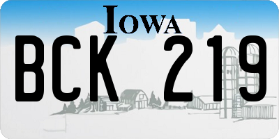 IA license plate BCK219
