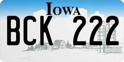 IA license plate BCK222